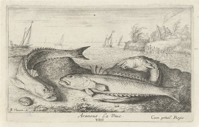 Trois poissons sur la plage - Albert Flamen