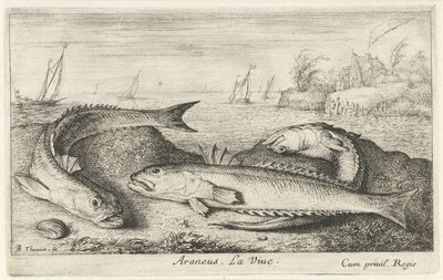 Trois poissons sur la plage - Albert Flamen
