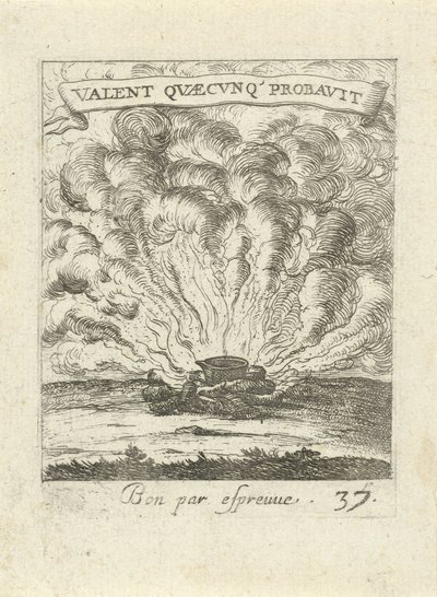 Casserole sur un feu de camp (Devises et emblèmes d