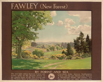 Fawley (New Forest), affiche publicitaire pour Southern Railway - Albert George Petherbridge