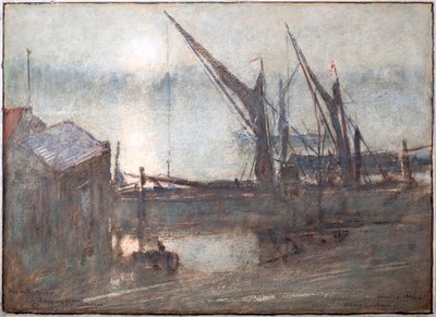 Brouillard sur la rivière, Cheyney Walk, Chelsea - Albert Goodwin