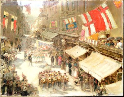 Illfracombe, procession - Albert Goodwin