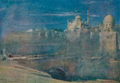 Clair de lune sur la citadelle, Le Caire, vers 1890 - Albert Goodwin