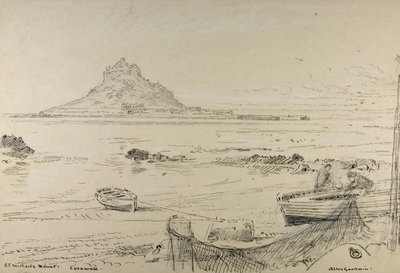 Mont Saint-Michel, Cornouailles - Albert Goodwin