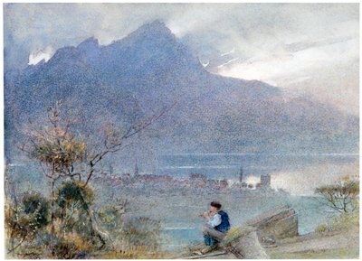 Stansstad et le Pilatus, Suisse, vers 1865-1932 - Albert Goodwin