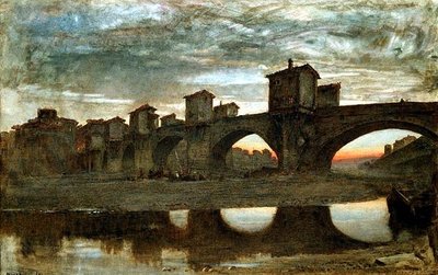 Le Ponte alla Grecia, avant la démolition, Florence - Albert Goodwin