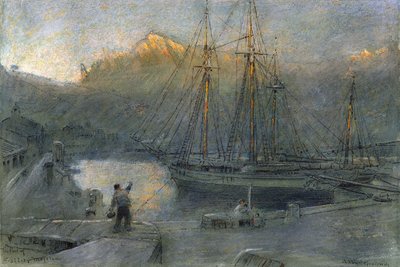 Le Port de Sollo, Majorque - Albert Goodwin
