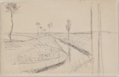 Paysage avec un large fossé ou canal - Albert Gottschalk