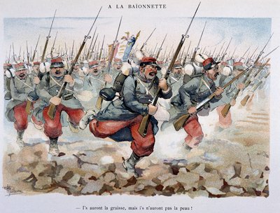 À la baïonnette - dans "Album militaire" par Albert Guillaume (1873-1942), vers 1900 - Albert Guillaume
