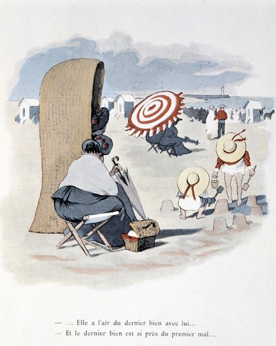 Scène de plage dans « Étoile de mer ». A. Guillaume. Éditions Simonis Empis, Paris - Albert Guillaume