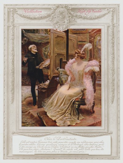 Belle Époque Paris, Dame à la mode faisant peindre son portrait - Albert Guillaume