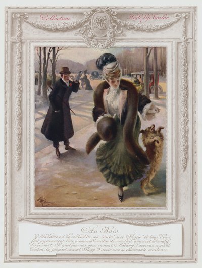 Belle Époque Paris, Dame élégante au Bois de Boulogne - Albert Guillaume