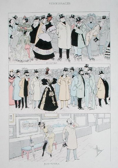 Ouvertures de galerie, vers 1900 (lithographie en couleur) - Albert Guillaume
