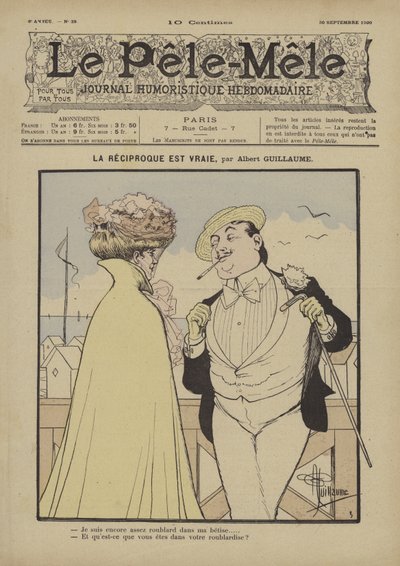 La réciproque est vraie. Illustration pour Le Pêle-Mêle, 1900 - Albert Guillaume
