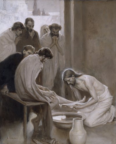 Jésus lavant les pieds de ses disciples, 1898 - Albert Gustaf Aristides Edelfelt
