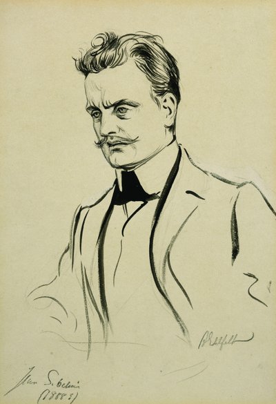 Portrait du compositeur Jean Sibelius, petit demi-longueur - Albert Gustaf Aristides Edelfelt