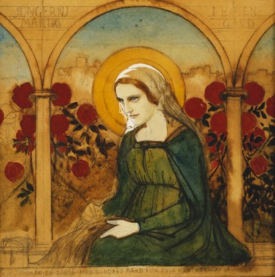 La Vierge Marie dans le jardin de roses; Jungfru Maria i Rosengard - Albert Gustaf Aristides Edelfelt