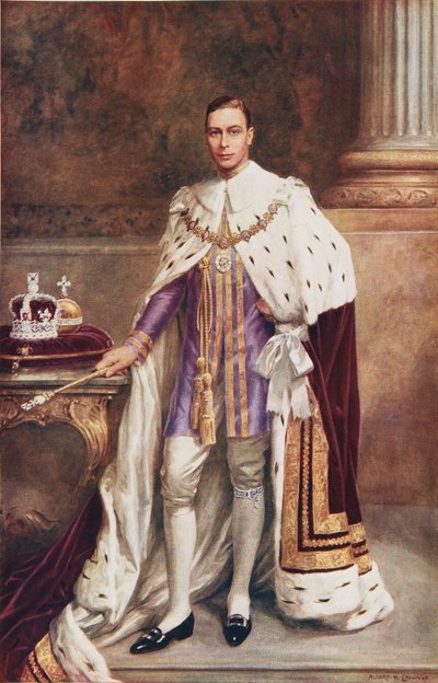 Roi George VI en robes de couronnement - Albert Henry Collings