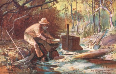 Types australiens : Le "Hatter" (lithographie en couleur) - Albert Henry Fullwood