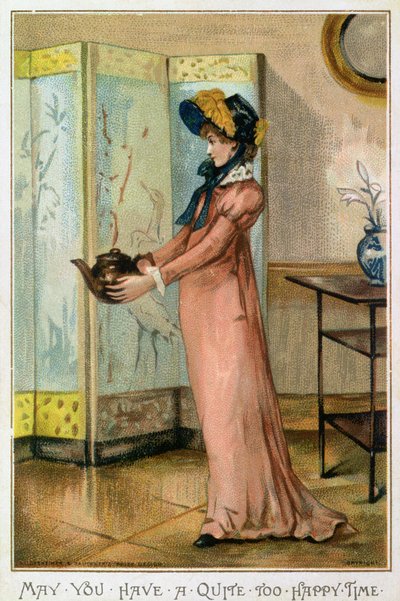 Que vous ayez un temps trop heureux, carte de Noël victorienne, publiée par Hildesheimer und Faulkner, Londres, vers 1880 - Albert Jnr. Ludovici