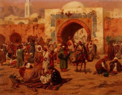 À la porte de la ville - Albert Joseph Franke