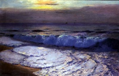 La vague déferlante, crépuscule - Albert Julius Olsson