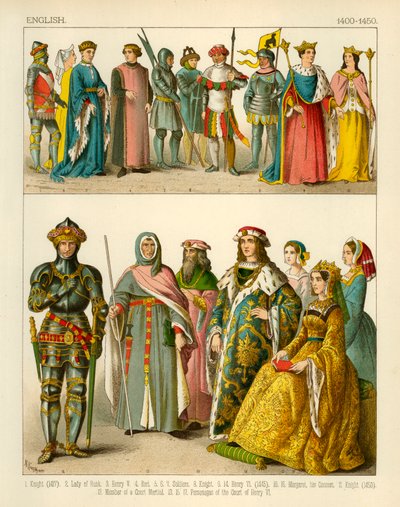 Costume anglais 1400-1450 - Albert Kretschmer