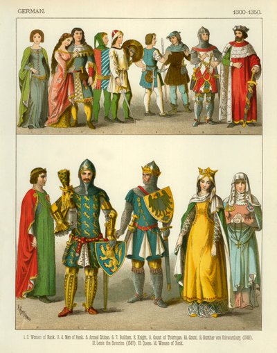 Costume allemand 1300-1350 - Albert Kretschmer