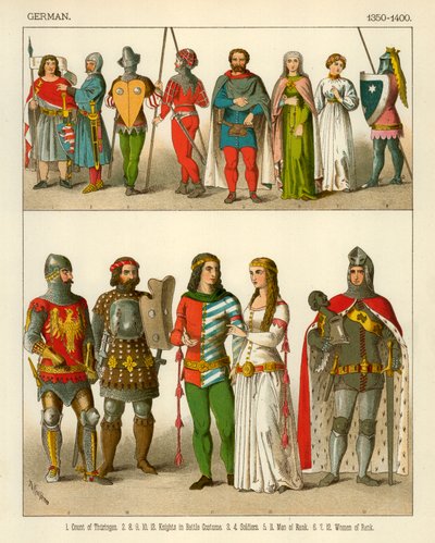 Costume allemand 1350-1400 - Albert Kretschmer