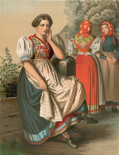 Costume allemand, Schlesien, Tzarnowany - Albert Kretschmer