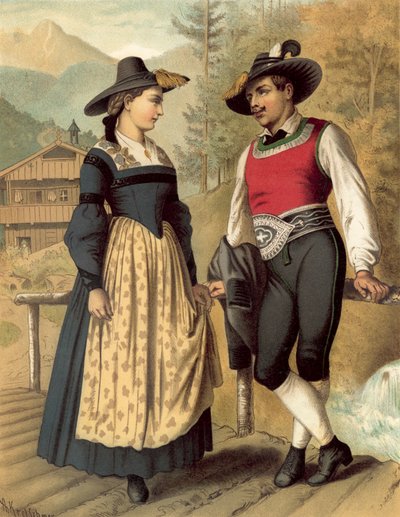 Costume allemand, Tyrol Billerthal - Albert Kretschmer