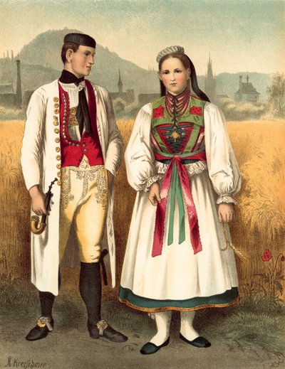 Costume allemand, Wurtemberg Betzingen - Albert Kretschmer