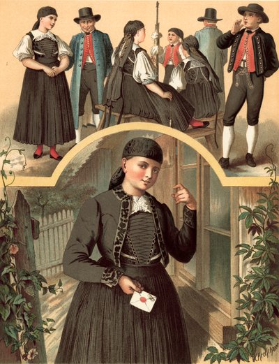 Costume allemand, Wurtemberg Schwenningen - Albert Kretschmer