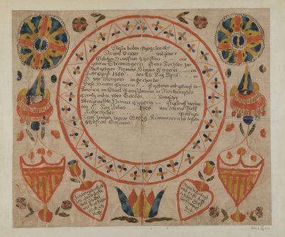 Fraktur allemand de Pennsylvanie - Albert Levone