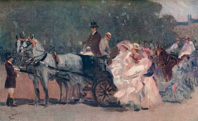 Tulle blanc et rose - Dans le parc, c. 1900 - Albert Ludovici