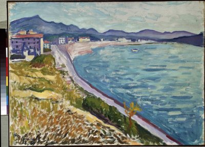 "Saint Jean de Luz" Vue de la côte basque à Saint-Jean-de-Luz (Pyrénées-Atlantiques). Peinture de Pierre-Albert Marquet - Albert Marquet