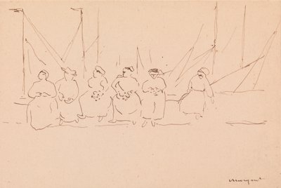 Six femmes sur un quai - Albert Marquet