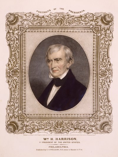 Président américain William Henry Harrison, 1846 (lithographie) - Albert Newsam