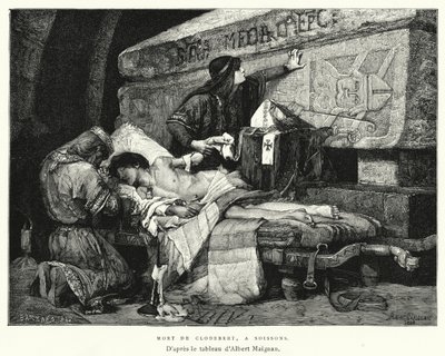 Mort De Clodebert, À Soissons (gravure) - Albert Pierre René (after) Maignan