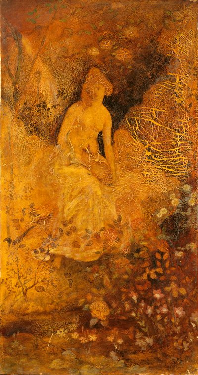Panneau pour écran : Femme avec un cerf - Albert Pinkham Ryder