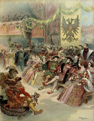 Bal à la cour du roi de France, François Ier, en présence de Charles V en 1539 - Albert Robida
