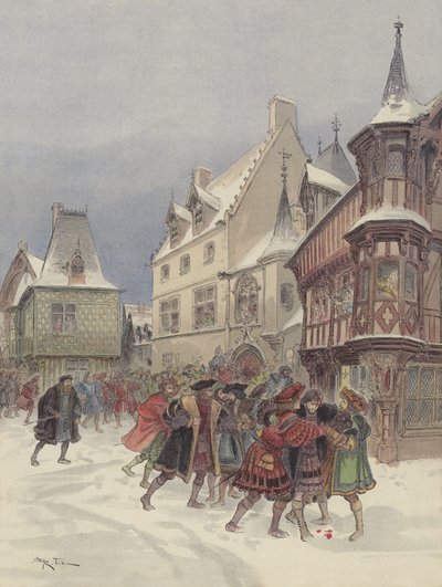 Bataille de neige à Romorantin, le roi blessé à l