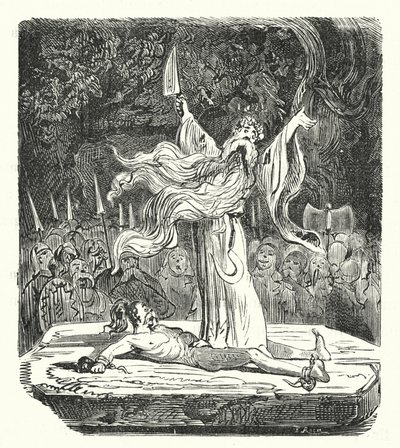 Druide réalisant un sacrifice humain - Albert Robida