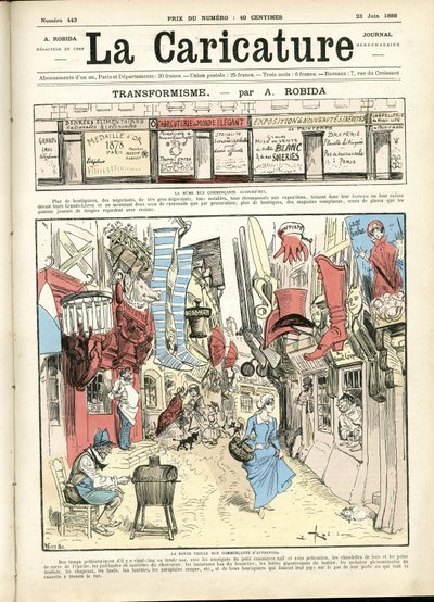 Illustration par Albert Robida (1848-1926) pour la couverture de La Caricature (1880) - Albert Robida