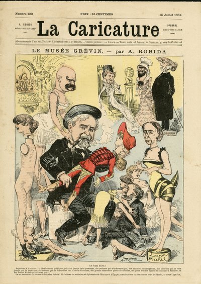 Illustration par Albert Robida (1848-1926) pour la couverture de La Caricature (1880) - Albert Robida