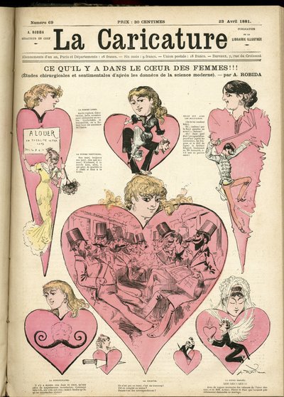 Illustration par Albert Robida (1848-1926) pour la couverture de La Caricature (1880) - Albert Robida