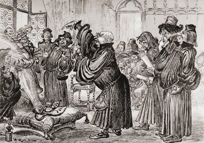 Le Sophiste feut introduict et commença sa harangue en toussant - Albert Robida