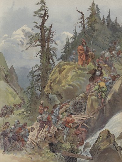 Le passage des Alpes - Albert Robida