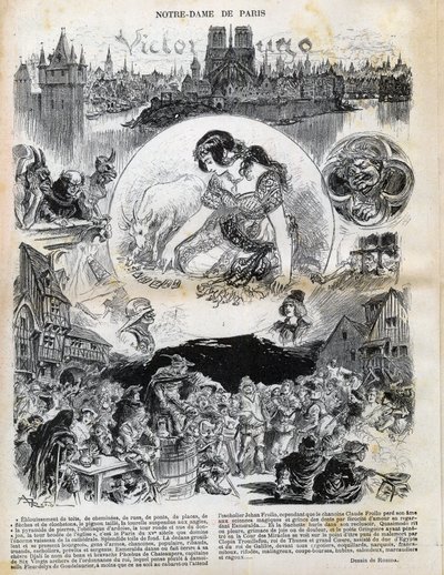 Notre Dame de Paris par Victor Hugo (1802-1885) (Notre-Dame de Paris) dessin d