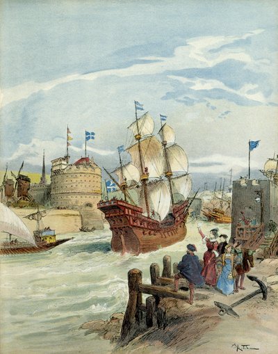 La flotte française au Havre, décidée par François Ier - Albert Robida